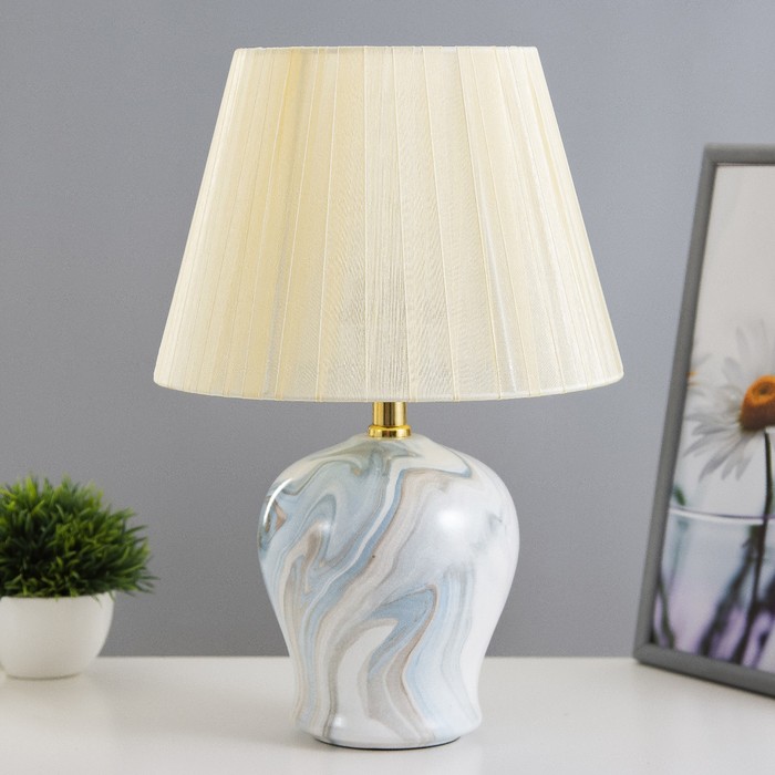 

Настольная лампа "Симона" Е27 40Вт бело-лазурный 25х25х36 см RISALUX