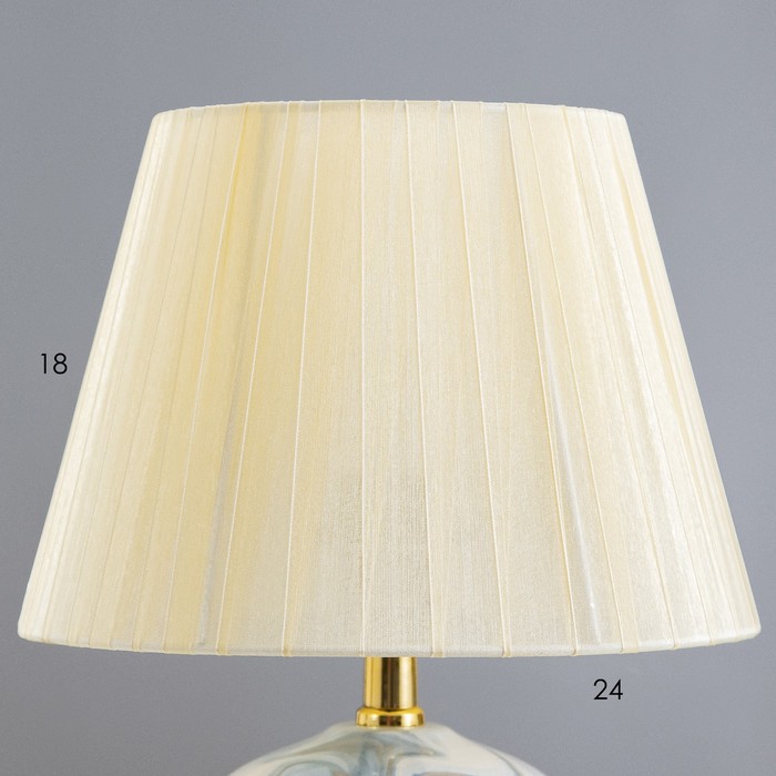 Настольная лампа "Симона" Е27 40Вт бело-лазурный 25х25х36 см RISALUX - фото 1907873872