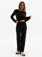 Пижама женская (лонгслив, брюки) MINAKU: Home collection, размер 42, чёрная - Фото 5