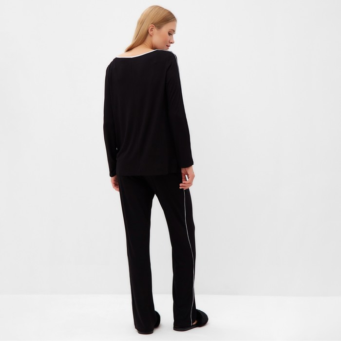 Комплект (джемпер,брюки) женский MINAKU, цвет черный р-р 54 - фото 1928325175