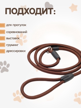 Ринговка для собак, 130×1 см, коричневая