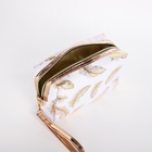 Косметичка дорожная на молнии, с ручкой, с принтом, белая - фото 45464420