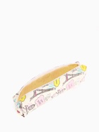 Косметичка-пенал на молнии, с нежным рисунком, бежевая - Фото 2