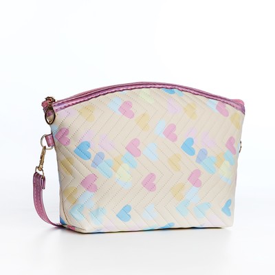 Сумка детская «Сердца» для девочки, на молнии, жёлтая