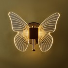 Бра «Бабочка» LED 12 Вт 3000К золото 23×17.5×11 см - фото 37942814