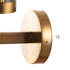 Бра «Орландо», Е27, 40 Вт, 16×12×44 см, золото - фото 22986368