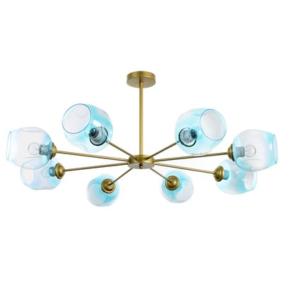 Люстра «Мурано» 8хЕ27 60 Вт золото голубой 90×90×35 см BayerLux