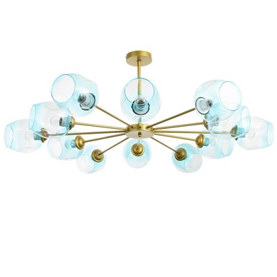 Люстра «Мурано» 12хЕ27 60 Вт золото голубой 105×105×35 см BayerLux