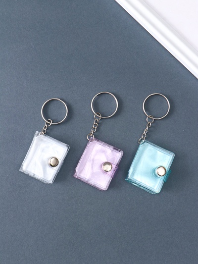 Брелок для ключей на кольце «Мини-фотоальбом на 16 фото : Прозрачный блеск», 3.5×2.5 см, МИКС