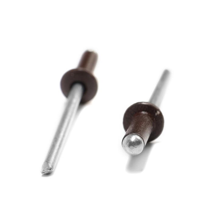Заклёпки вытяжные ТУНДРА krep, алюминий-сталь, 3.2 х 8 мм, цвет темно-коричневый 50 шт.
