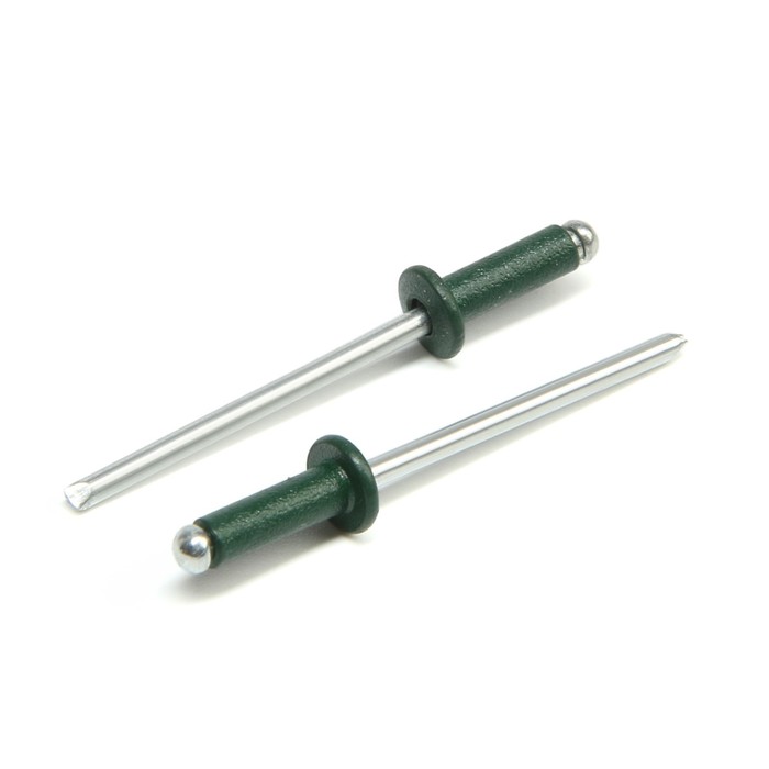Заклёпки ТУНДРА krep, вытяжные, алюминий-сталь, 3,2х8 мм, темно-зеленые, 50 шт