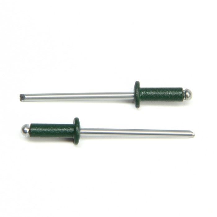 Заклёпки вытяжные ТУНДРА krep, алюминий-сталь, 3.2 х 8 мм, цвет темно-зеленый 50 шт.