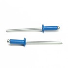 Заклёпки ТУНДРА krep, вытяжные, алюминий-сталь, 3.2×8 мм, синие, 50 шт. - Фото 2