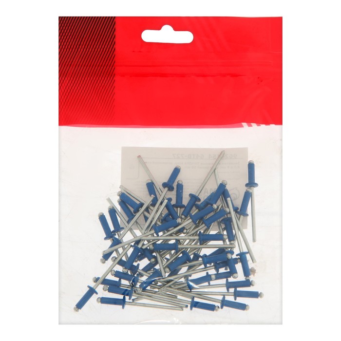 Заклёпки вытяжные ТУНДРА krep, алюминий-сталь, 3.2 х 8 мм, цвет синий 50 шт.