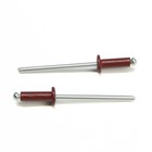 Заклёпки ТУНДРА krep, вытяжные, алюминий-сталь, 3.2×8 мм, красное вино, 50 шт. - Фото 2