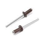 Заклёпки ТУНДРА krep, вытяжные, алюминий-сталь, 4×10 мм, темно-коричневые, 50 шт. - Фото 1