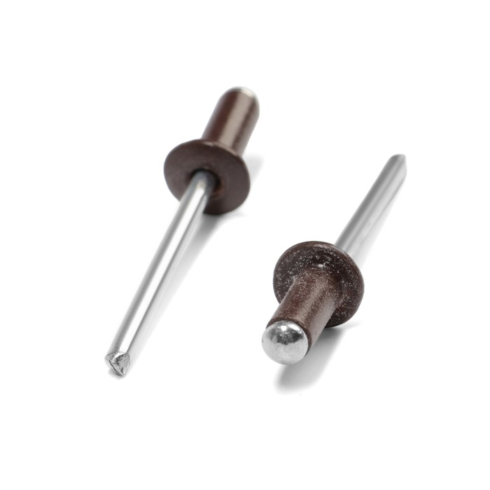 Заклёпки вытяжные ТУНДРА krep, алюминий-сталь, 4 х 10 мм, цвет темно-коричневый 50 шт.