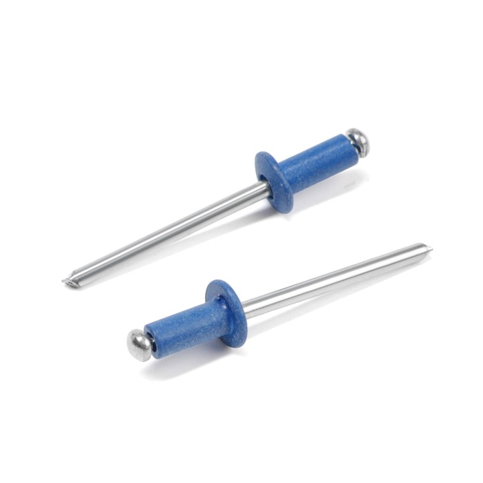 Заклёпки ТУНДРА krep, вытяжные, алюминий-сталь, 4×10 мм, синие, 50 шт. - Фото 1