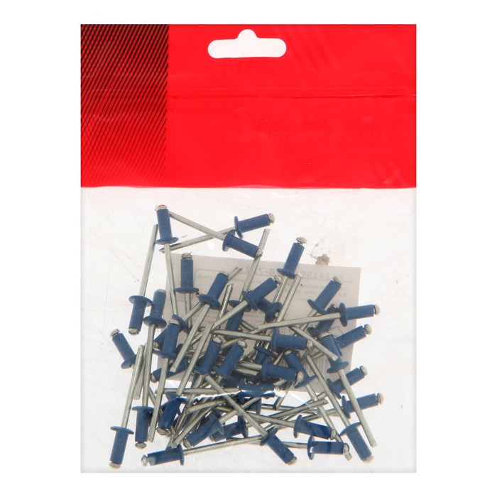 Заклёпки вытяжные ТУНДРА krep, алюминий-сталь, 4 х 10 мм, цвет синий 50 шт.