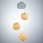 Светильник BayerLux "Ротанг" 3хЕ27 40Вт бежевый 35х35х35-90см - фото 22986905