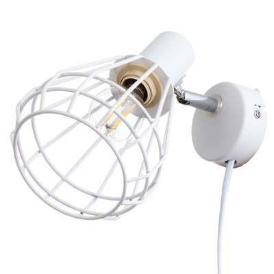 Бра с переключателем на проводе «Хлоя» Е14 40 Вт белый 19×10×18 см