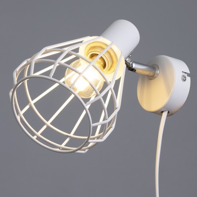 Бра с переключателем на проводе «Хлоя» Е14 40 Вт белый 19×10×18 см