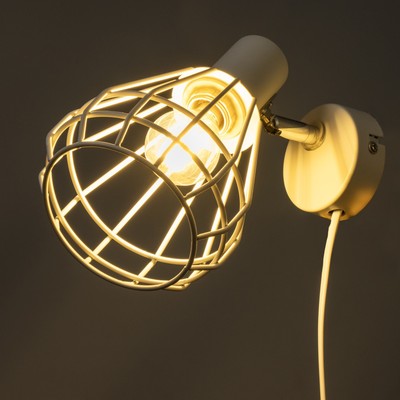 Бра с переключателем на проводе «Хлоя» Е14 40 Вт белый 19×10×18 см