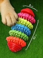 Игрушка для собак литая «Шестеренки», 10 см, 5 вращающихся колец, TPR, МИКС - Фото 2