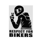Наклейка на авто "Respect for bikers", 14×19 см - фото 1374537