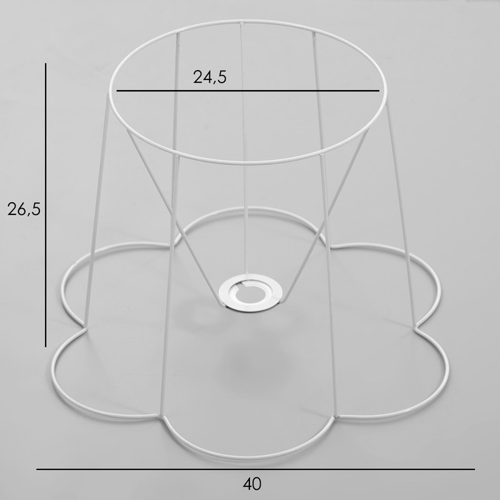 Каркас-основа абажура для настольной лампы "Силуэт" Е27/Е14 40х40х28см