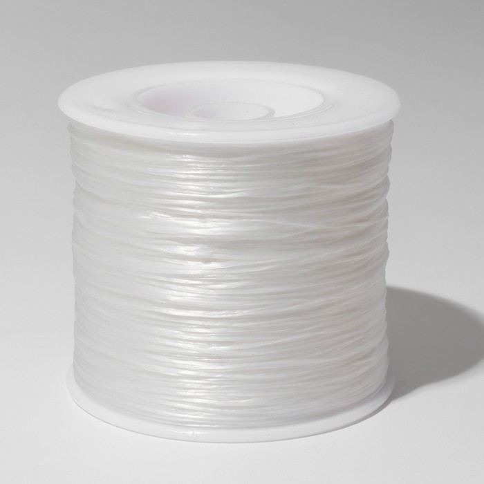 Нить силиконовая (резинка) d=0,5 мм, L=400 м (прочность 2500 денье), цвет белый - Фото 1