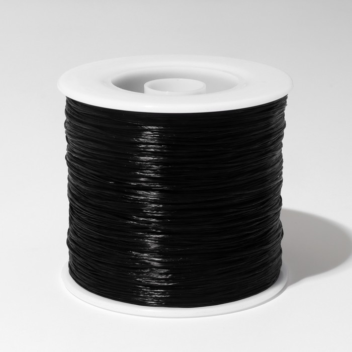 Нить силиконовая (резинка) d=0,5 мм, L=400 м (прочность 2500 денье), цвет чёрный - Фото 1