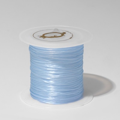 Нить силиконовая (резинка) d=1 мм, L=10 м (прочность 2250 денье), голубая