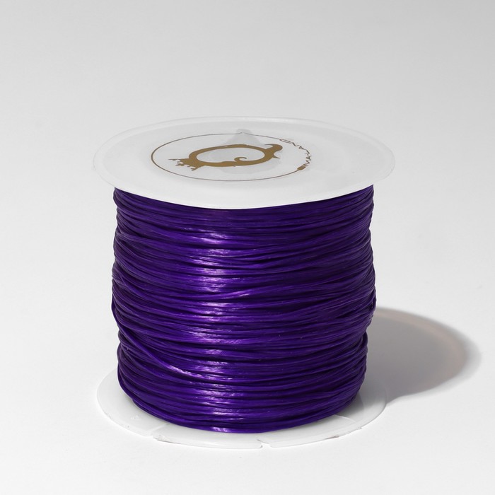 Нить силиконовая (резинка) d=0.5мм, L=50м (прочность 2250 денье), цвет фиолетовый