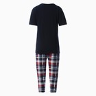 Комплект женский домашний (футболка/бриджи), цвет тёмно-синий, размер 44 - фото 25374881