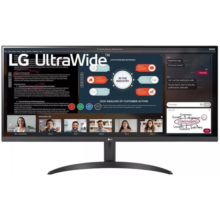 Монитор LG 34" UltraWide 34WP500-B черный IPS LED 21:9 HDMI матовая 250cd 178гр/178гр 2560x1   10046 - Фото 1