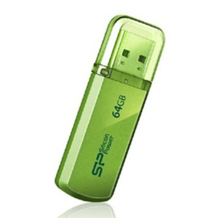 Флеш Диск Silicon Power 64GB Helios 101 SP064GBUF2101V1N USB2.0 зеленый - Фото 1