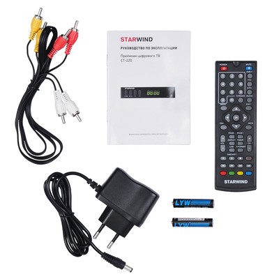 Ресивер DVB-T2 Starwind CT-220, чёрный
