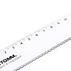 Линейка 15 см "Стамм", пластиковая, с волнистым краем, прозрачная, бесцветная, европодвес - фото 25389745