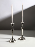 Металлический подсвечник на 1 свечу «Плавность», набор 2 шт., серебро, 24×10×10 см - Фото 2