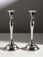 Металлический подсвечник на 1 свечу «Плавность», набор 2 шт., серебро, 24×10×10 см - Фото 3
