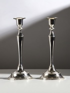 Металлический подсвечник на 1 свечу «Плавность», набор 2 шт., серебро, 24×10×10 см - Фото 4