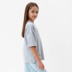 Футболка детская MINAKU: Basic Line KIDS, цвет серый меланж, рост 122 см 9841430 - фото 14242044