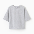 Футболка детская MINAKU: Basic Line KIDS, цвет серый меланж, рост 122 см 9841430 - фото 14242048