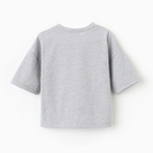 Футболка детская MINAKU: Basic Line KIDS, цвет серый меланж, рост 122 см 9841430 - фото 14242051