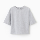 Футболка детская MINAKU: Basic Line KIDS, цвет серый меланж, рост 140 см - Фото 7
