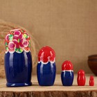 Матрёшка «Синий цветок», красный сарафан, 5 кукольная, 15 см - фото 7617543