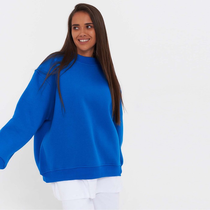 Свитшот женский НАЧЁС, цвет ярко-синий, размер L (46-48) - Фото 1