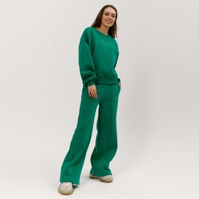 Костюм женский НАЧЁС (свитшот/брюки), цвет темно-зеленый, размер S (42)