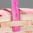 Корзина плетеная (бамбук), 18 х 15 х 50 см, бело-розовая - Фото 4